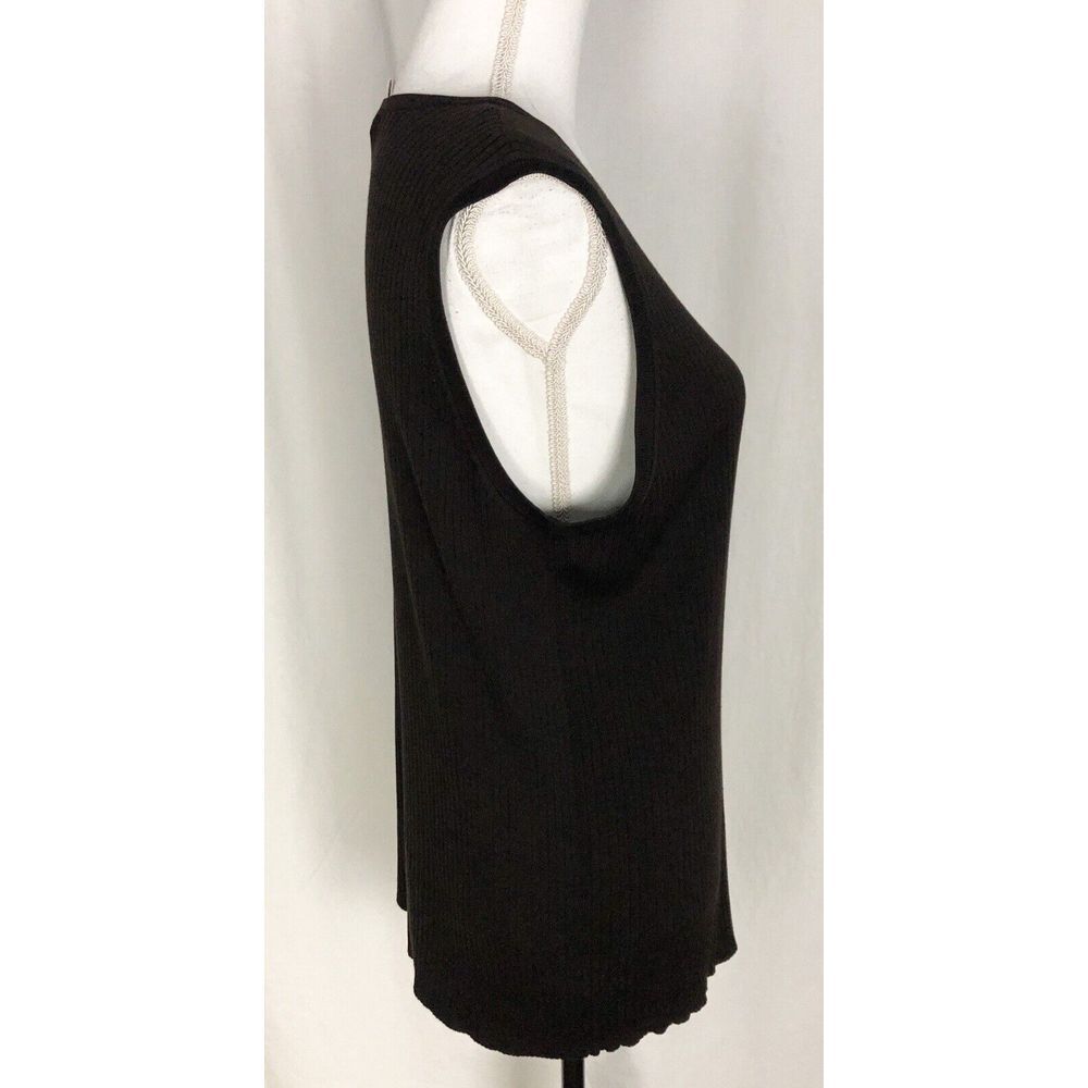 Josephine Chaus Silk Rayon Womens Brown Sleeveless Stretch Knit Top Size 3 - Picture 4 of 7